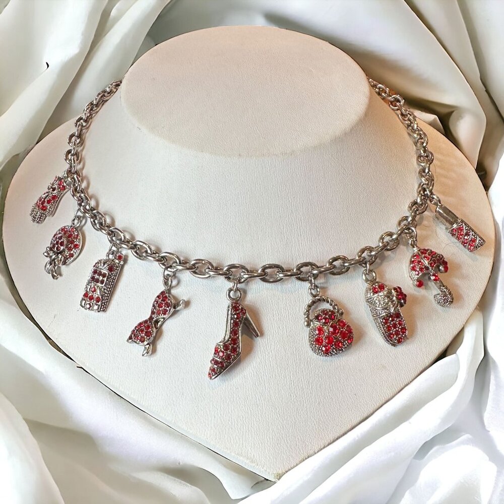 Boutique Red Fashion Lady Charm Silver Necklace